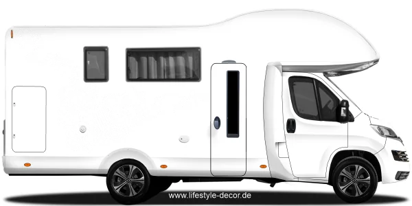 Auto Tattoo Aufkleber lifestyle auf hellem Wohnmobil - Ansicht Farbauswahl