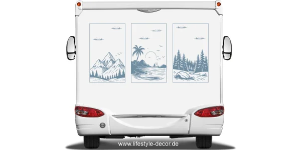 Autoaufkleber Berge und Meer