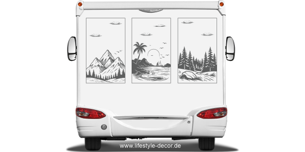 Preview: Autoaufkleber Berge und Meer