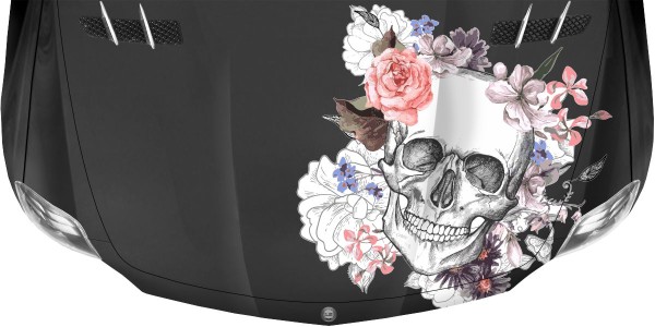 Preview: Autoaufkleber Blumen Totenkopf Preview: Autoaufkleber Blumen Totenkopf