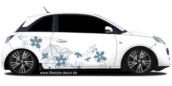 Preview: Autoaufkleber Blumen und Ranken