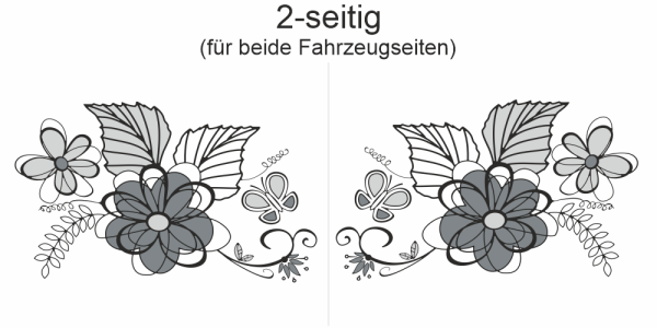 Preview: Autoaufkleber Blumenmotiv