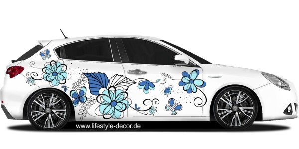 Preview: Autoaufkleber Bunte Blumenranke Preview: Autoaufkleber Bunte Blumenranke