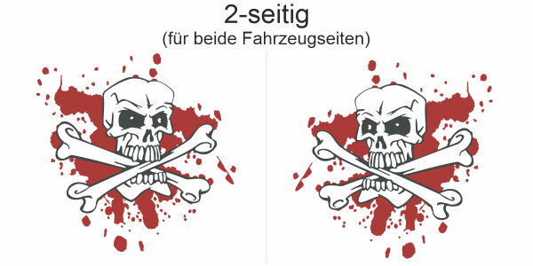Preview: Autoaufkleber Bunter Totenkopf