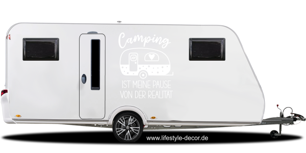 Preview: Autoaufkleber Camping ist Preview: Autoaufkleber Camping ist