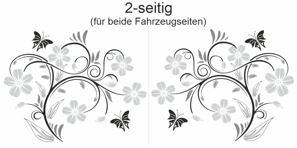 Autoaufkleber Dekorative Ranke - Ansicht zweiseitig für beide Fahrzeugseiten