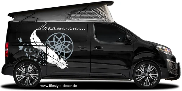 Autoaufkleber Traumfänger auf dunklem Campervan