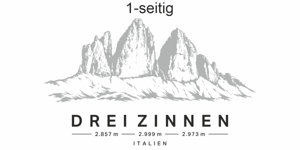 Autoaufkleber Drei Zinnen - Ansicht einseitig