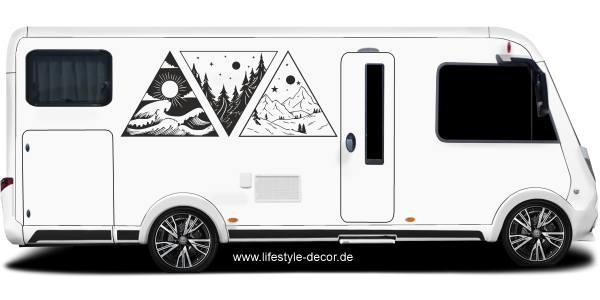 Preview: Autoaufkleber Dreiecke Berge Wald & Meer
