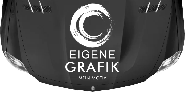 Autoaufkleber Eigene Grafik einfarbig - Ansicht Farbauswahl auf dunkler Motorhaube