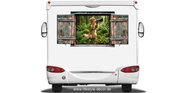 Preview: Autoaufkleber Eigenes Hundefoto mit Fensterklappladen