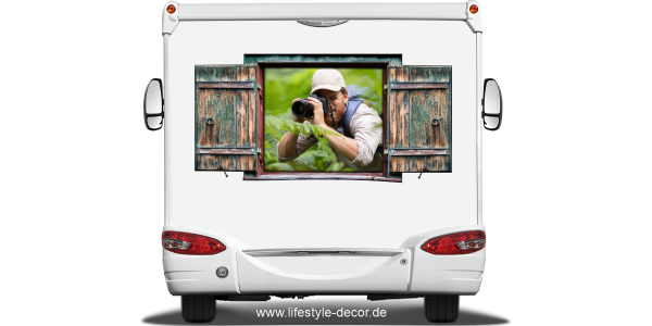 Autoaufkleber Eigenes Foto mit Fensterklappladen