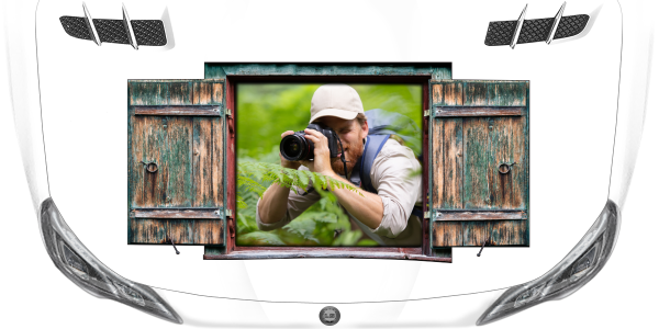 Preview: Autoaufkleber Eigenes Foto mit Fensterklappladen Preview: Autoaufkleber Eigenes Foto mit Fensterklappladen