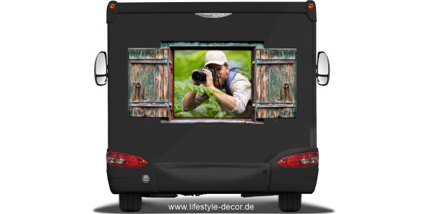 Preview: Autoaufkleber Eigenes Foto mit Fensterklappladen Preview: Autoaufkleber Eigenes Foto mit Fensterklappladen
