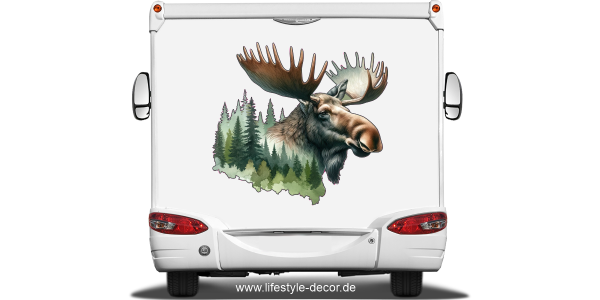 Preview: Autoaufkleber Elch im Wald Preview: Autoaufkleber Elch im Wald