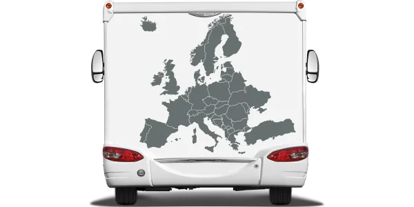 Autoaufkleber und Wohnmobilaufkleber mit einer Karte von Europa