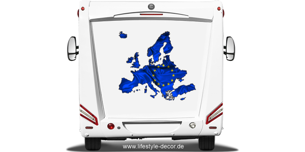 Preview: Autoaufkleber Europakarte mit Flagge Preview: Autoaufkleber Europakarte mit Flagge