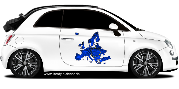 Preview: Autoaufkleber Europakarte mit Flagge Preview: Autoaufkleber Europakarte mit Flagge