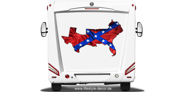 Preview: Autoaufkleber Fahne der Südstaaten von Amerika als Silhouette