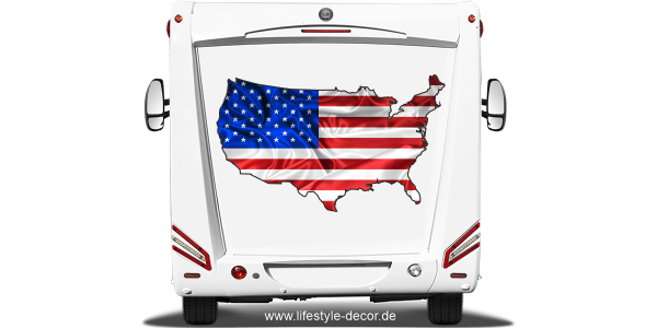 Preview: Autoaufkleber Fahne der USA als Silhouette