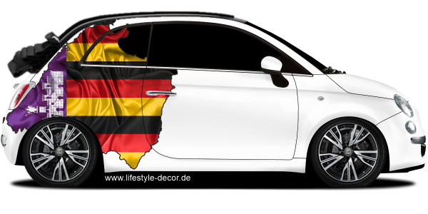 Preview: Autoaufkleber Fahne und Umriss vom 17. Bundesland auf Fahrzeugseite von PKW