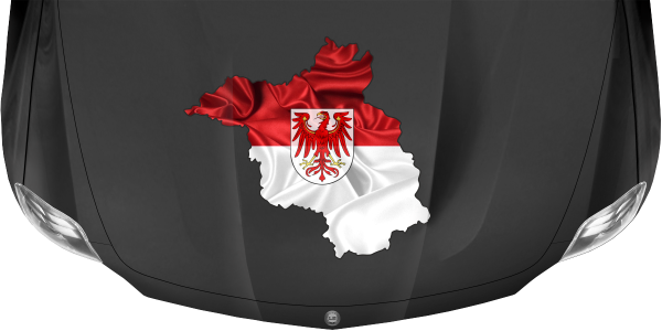 Preview: Autoaufkleber Fahne und Umriss von Brandenburg Preview: Autoaufkleber Fahne und Umriss von Brandenburg