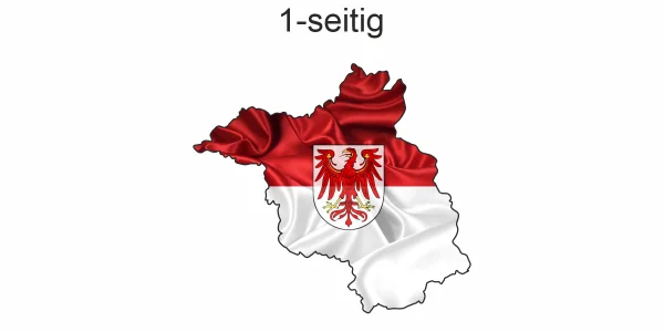 Autoaufkleber Fahne und Umriss von Brandenburg - Ansicht einseitig