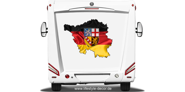 Preview: Autoaufkleber Fahne und Umriss vom Saarland Preview: Autoaufkleber Fahne und Umriss vom Saarland