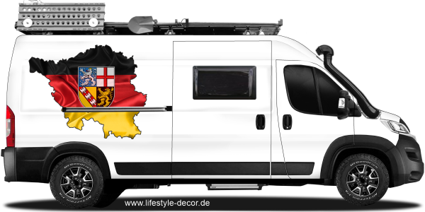 Preview: Autoaufkleber Fahne und Umriss vom Saarland Preview: Autoaufkleber Fahne und Umriss vom Saarland
