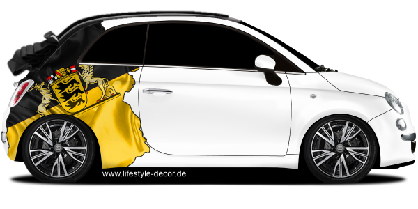 Preview: Autoaufkleber Fahne und Umriss von Baden-Württemberg Preview: Autoaufkleber Fahne und Umriss von Baden-Württemberg