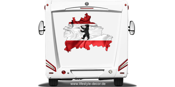Preview: Autoaufkleber Fahne und Umriss von Berlin Preview: Autoaufkleber Fahne und Umriss von Berlin