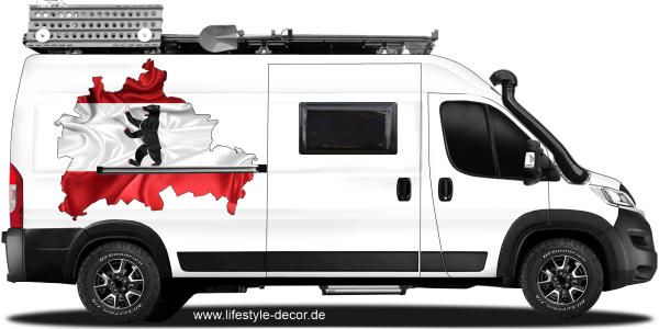 Preview: Autoaufkleber Fahne und Umriss von Berlin Preview: Autoaufkleber Fahne und Umriss von Berlin