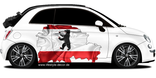 Preview: Autoaufkleber Fahne und Umriss von Berlin Preview: Autoaufkleber Fahne und Umriss von Berlin