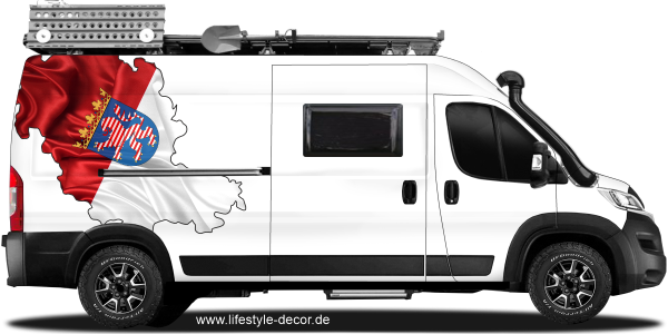 Preview: Autoaufkleber Fahne und Umriss von Hessen Preview: Autoaufkleber Fahne und Umriss von Hessen