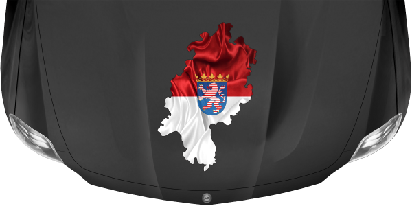 Preview: Autoaufkleber Fahne und Umriss von Hessen Preview: Autoaufkleber Fahne und Umriss von Hessen