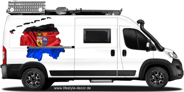 Preview: Autoaufkleber Fahne und Umriss von Ostfriesland Preview: Autoaufkleber Fahne und Umriss von Ostfriesland