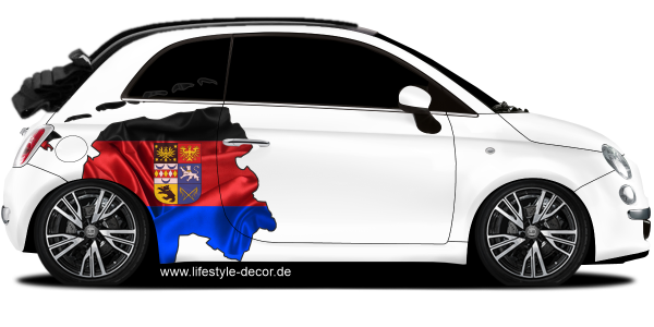 Preview: Autoaufkleber Fahne und Umriss von Ostfriesland Preview: Autoaufkleber Fahne und Umriss von Ostfriesland