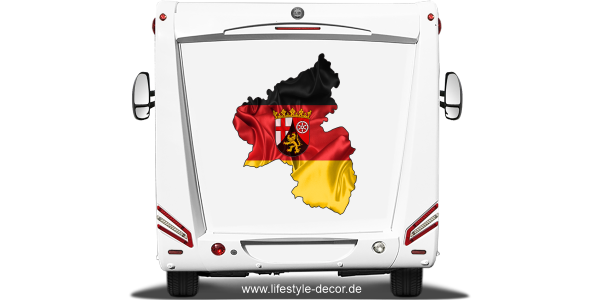 Preview: Autoaufkleber Fahne und Umriss von Rheinland-Pfalz Preview: Autoaufkleber Fahne und Umriss von Rheinland-Pfalz