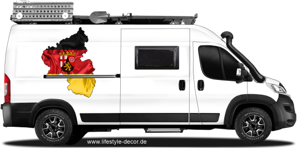 Preview: Autoaufkleber Fahne und Umriss von Rheinland-Pfalz Preview: Autoaufkleber Fahne und Umriss von Rheinland-Pfalz