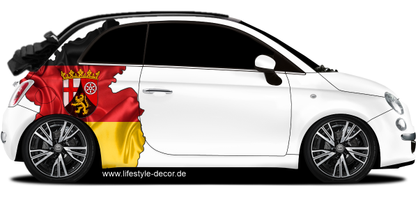 Preview: Autoaufkleber Fahne und Umriss von Rheinland-Pfalz Preview: Autoaufkleber Fahne und Umriss von Rheinland-Pfalz
