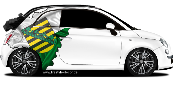 Preview: Autoaufkleber Fahne und Umriss von Sachsen Preview: Autoaufkleber Fahne und Umriss von Sachsen