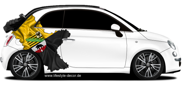 Preview: Autoaufkleber Fahne und Umriss von Sachsen-Anhalt Preview: Autoaufkleber Fahne und Umriss von Sachsen-Anhalt