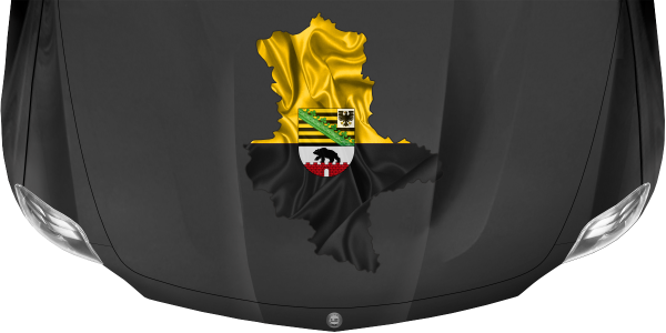 Preview: Autoaufkleber Fahne und Umriss von Sachsen-Anhalt Preview: Autoaufkleber Fahne und Umriss von Sachsen-Anhalt