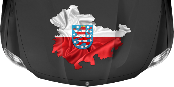 Preview: Autoaufkleber Fahne und Umriss von Thüringen Preview: Autoaufkleber Fahne und Umriss von Thüringen