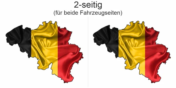 Autoaufkleber Fahne von Belgien als Silhouette - Ansicht zweiseitig für beide Fahrzeugseiten