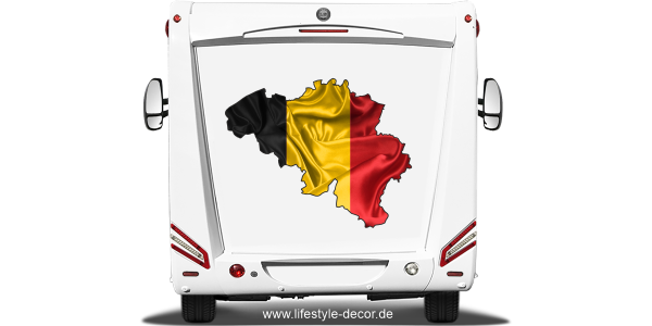 Preview: Autoaufkleber Fahne von Belgien als Silhouette