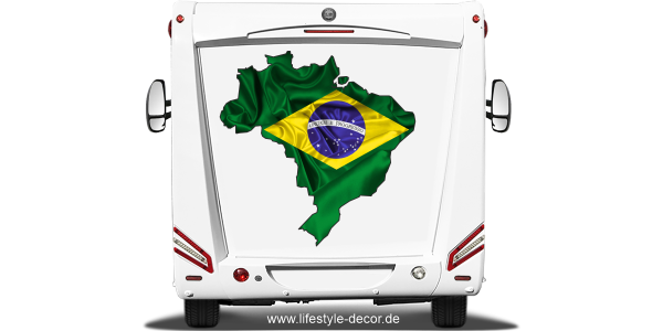 Preview: Autoaufkleber Fahne von Brasilien als Silhouette