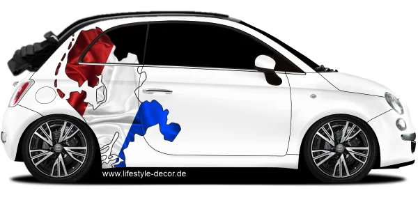 Autoaufkleber Fahne von den Niederlanden als Silhouette auf Fahrzeugseite von PKW