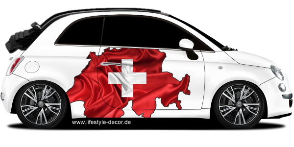 Preview: Autoaufkleber Fahne von der Schweiz als Silhouette Preview: Autoaufkleber Fahne von der Schweiz als Silhouette