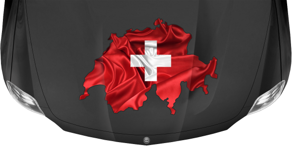 Preview: Autoaufkleber Fahne von der Schweiz als Silhouette Preview: Autoaufkleber Fahne von der Schweiz als Silhouette